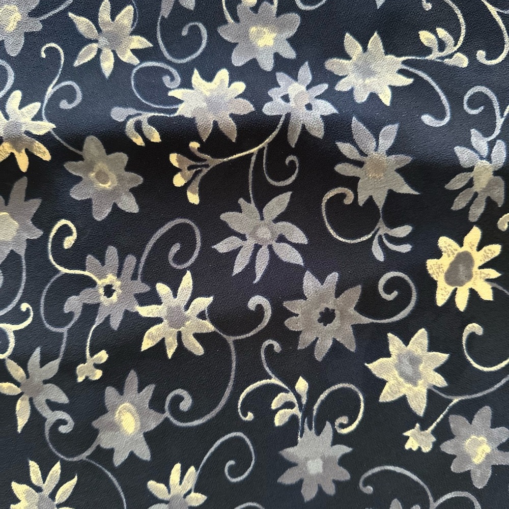 Iz Byer Navy Floral Midi Dress size 3 1990’s vintage zipper back. Excellent - Picture 2 of 11